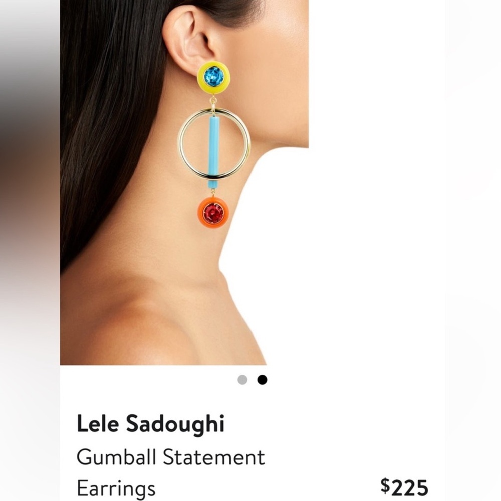 Lele Sadoughi Gumball Earrings - Blue and Orange